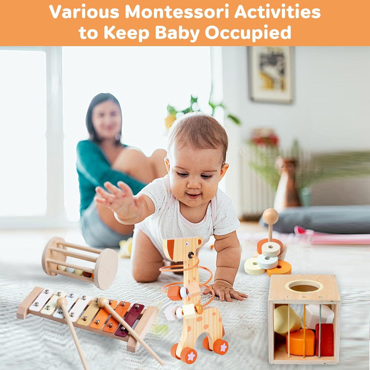 Juego de Juguetes Montessori Smartwo de Madera para Niños