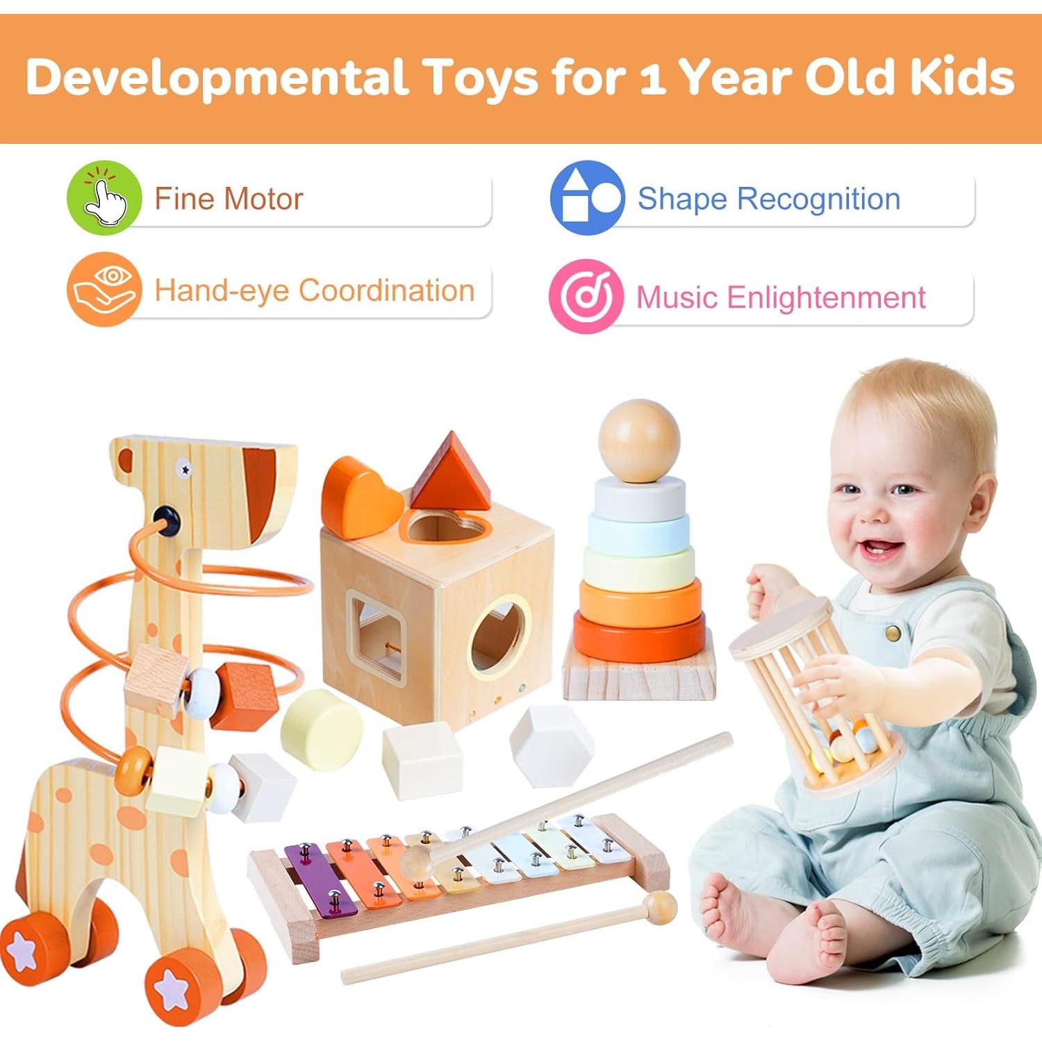 Juego de Juguetes Montessori Smartwo de Madera para Niños