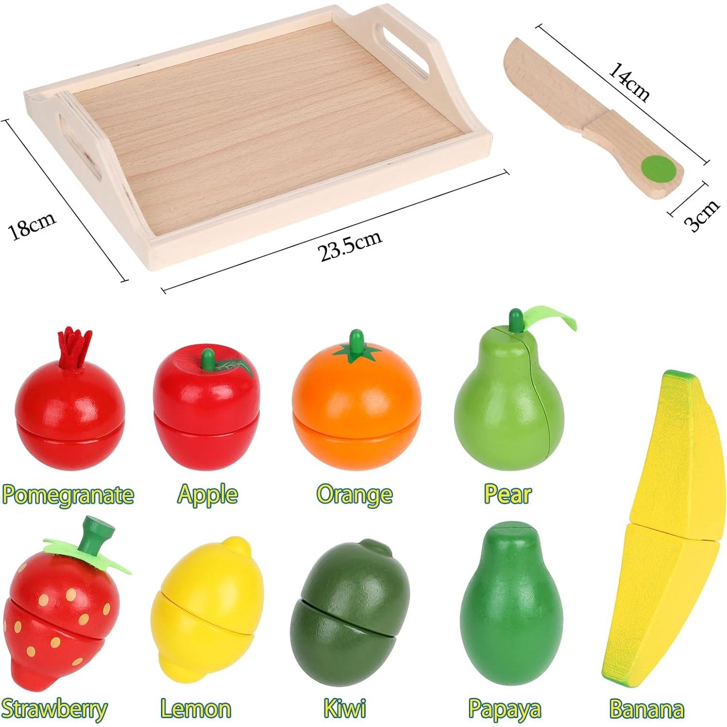 Set de Comida de Madera CARLORBO - 9 Frutas Cortables para Niños