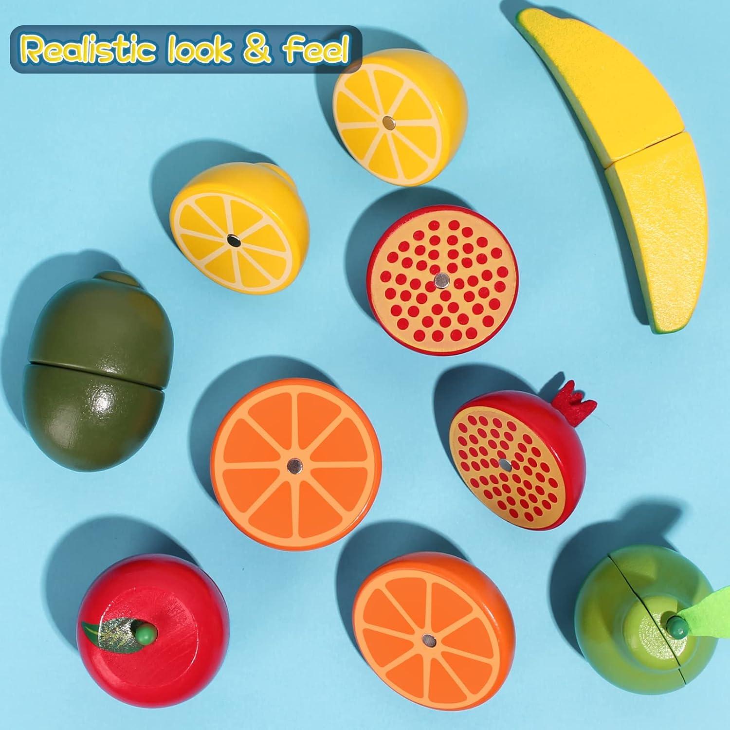 Set de Comida de Madera CARLORBO - 9 Frutas Cortables para Niños