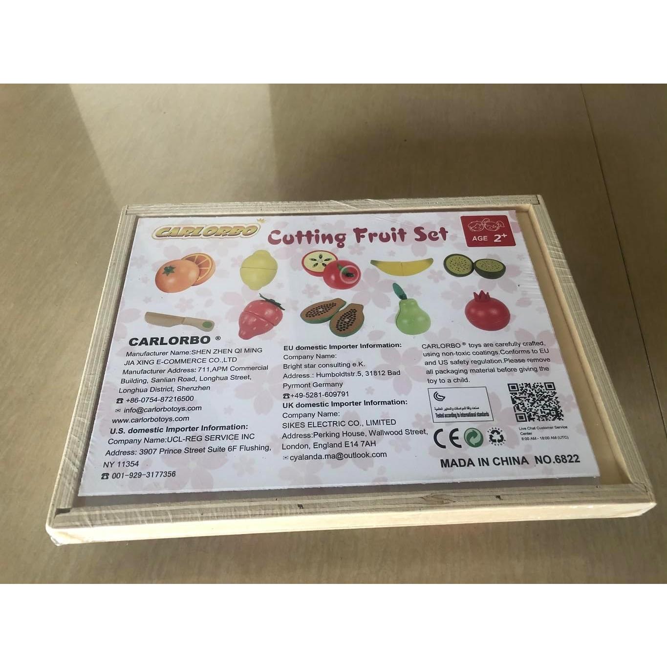 Set de Comida de Madera CARLORBO - 9 Frutas Cortables para Niños