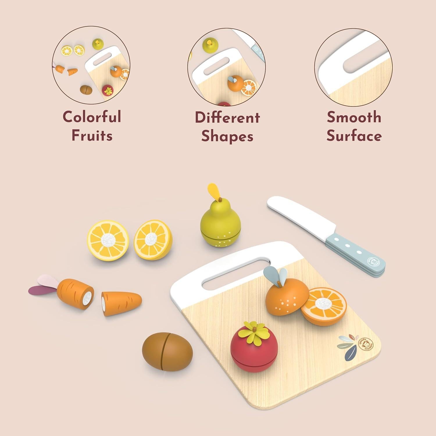 Juego de Cortar Frutas y Verduras Speedy Monkey - Juguete Educativo