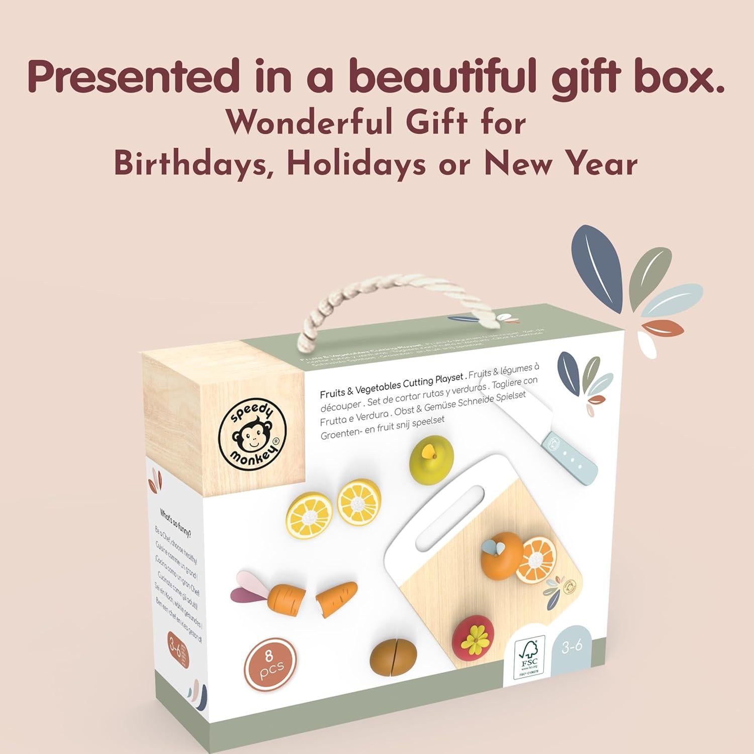 Juego de Cortar Frutas y Verduras Speedy Monkey - Juguete Educativo