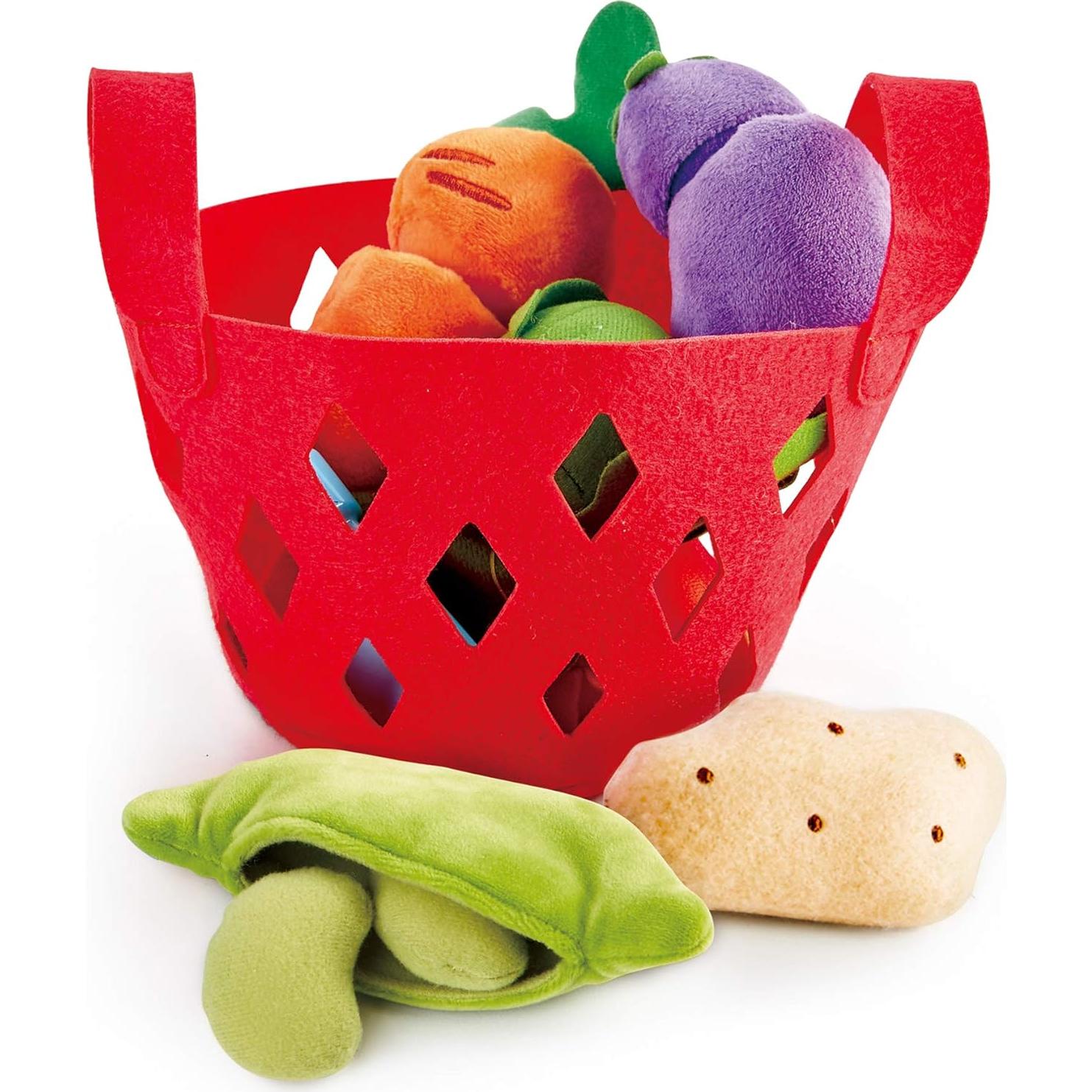 Cesta de Verduras Hape para Niños | Juguete de Alimentos Suave
