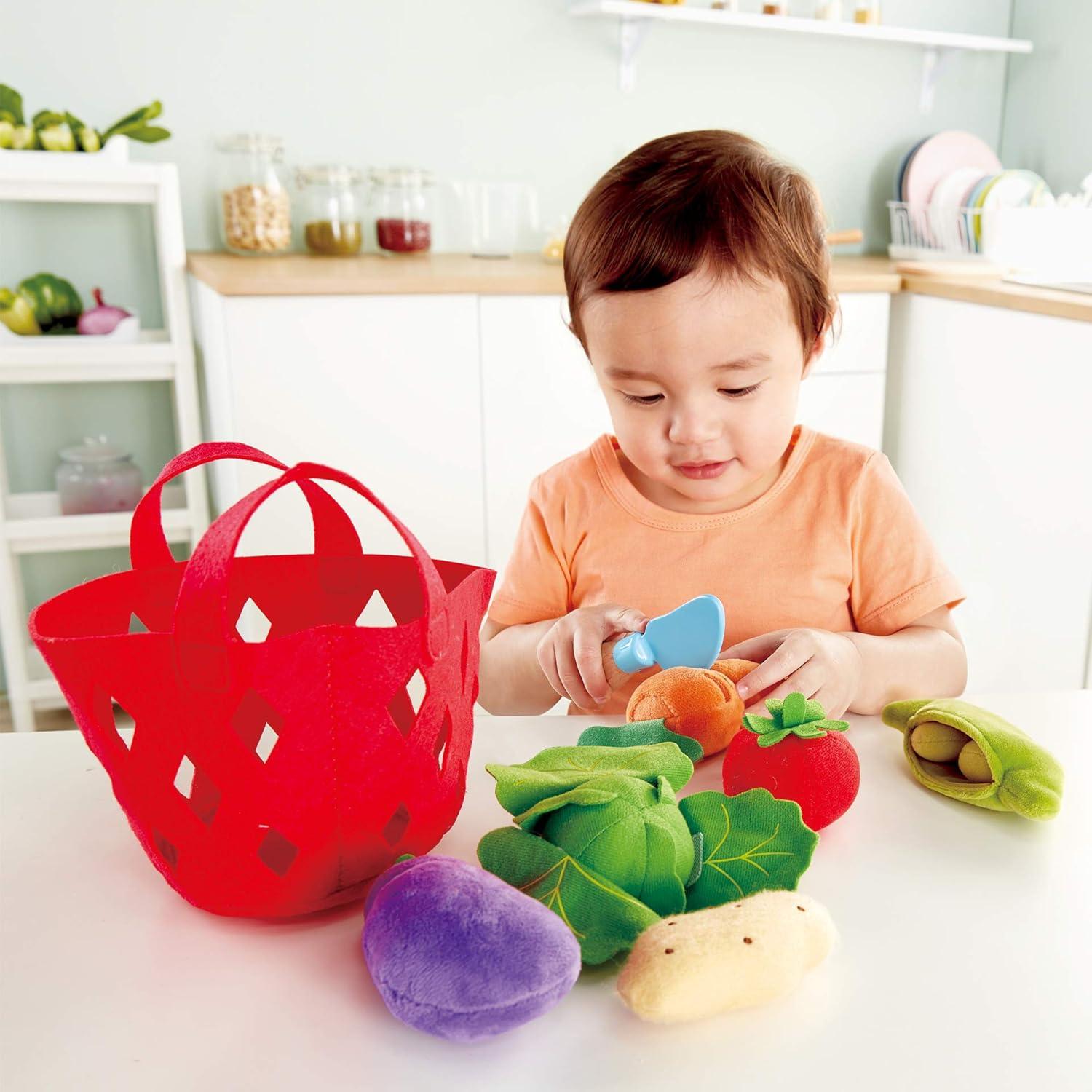 Cesta de Verduras Hape para Niños | Juguete de Alimentos Suave
