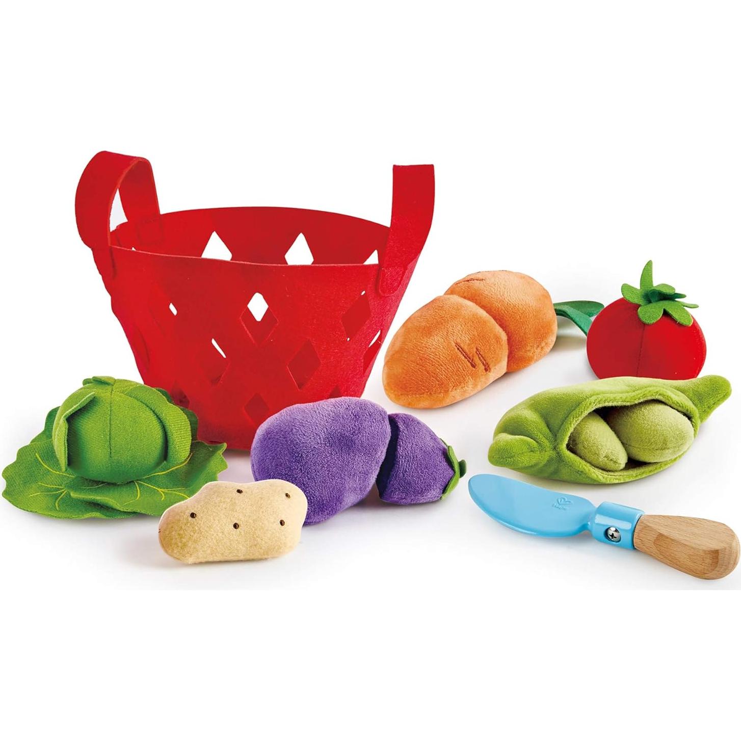 Cesta de Verduras Hape para Niños | Juguete de Alimentos Suave