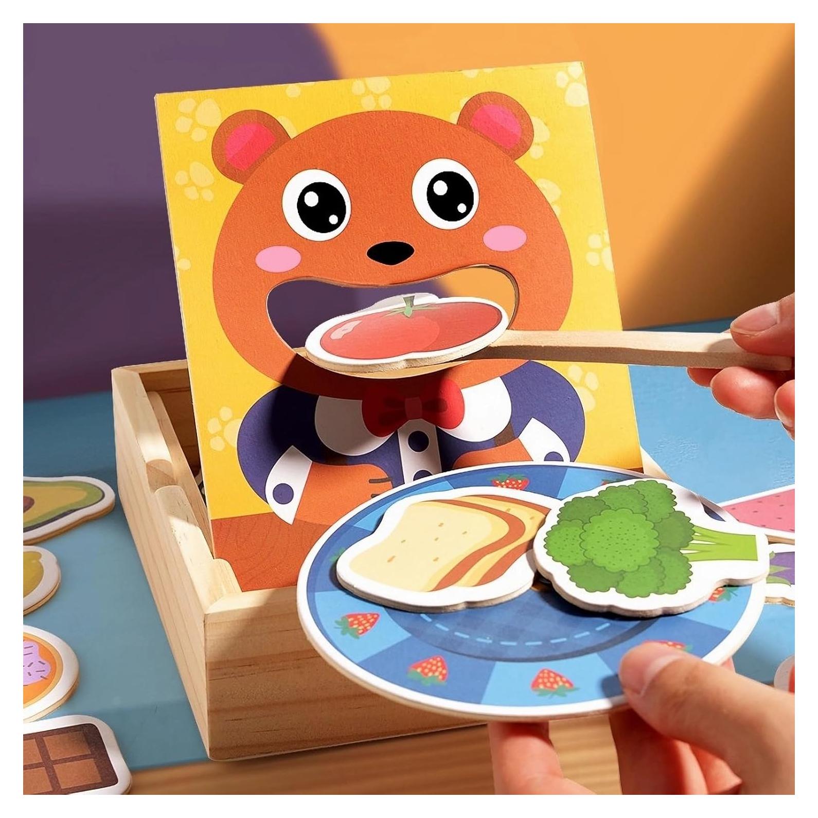 Set de Comida de Juego Montessori YECHISY - Juguete de Madera 30 Piezas