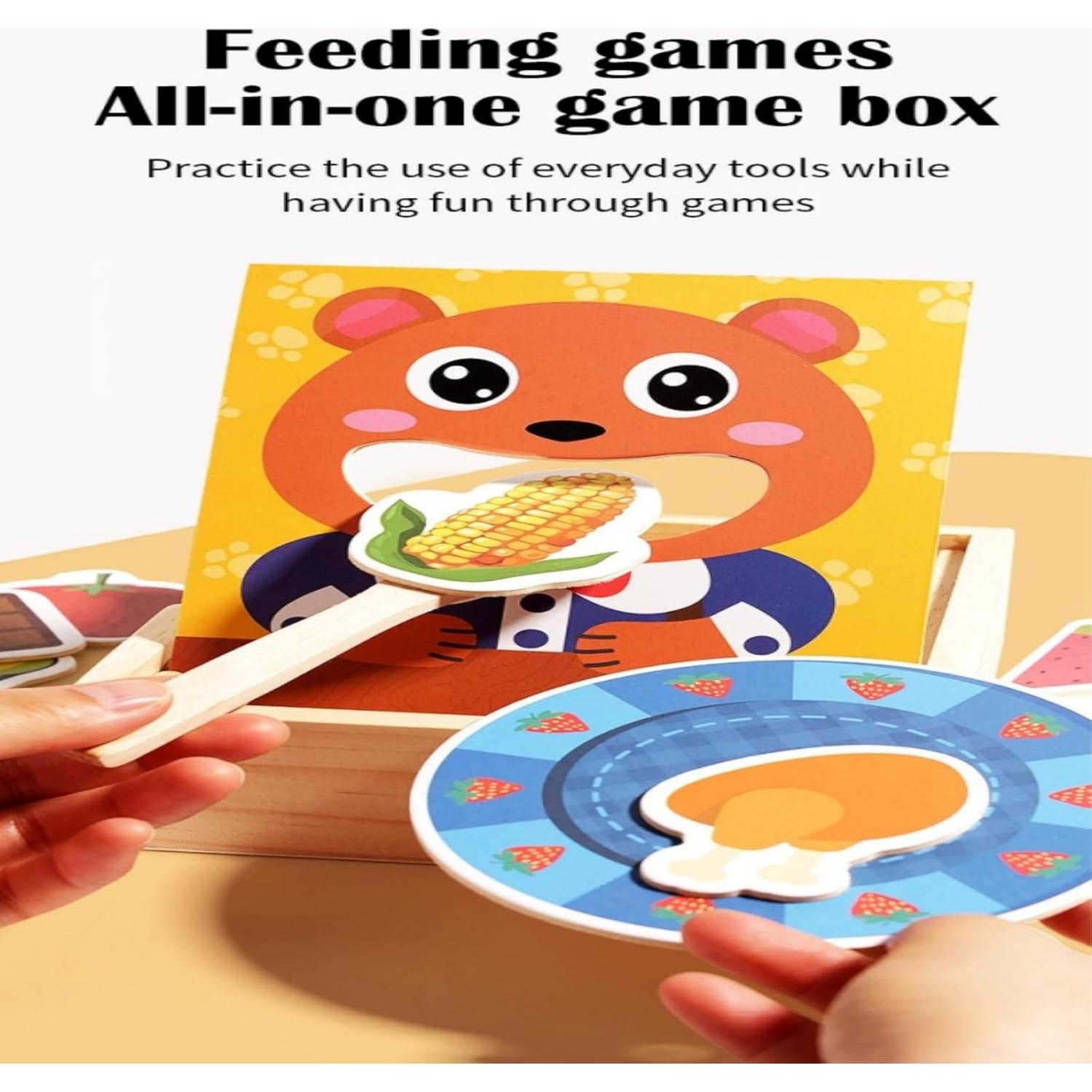 Set de Comida de Juego Montessori YECHISY - Juguete de Madera 30 Piezas