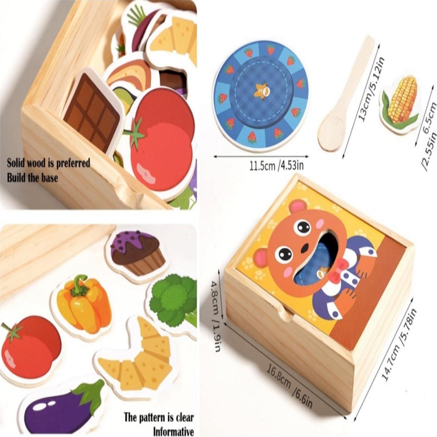 Set de Comida de Juego Montessori YECHISY - Juguete de Madera 30 Piezas