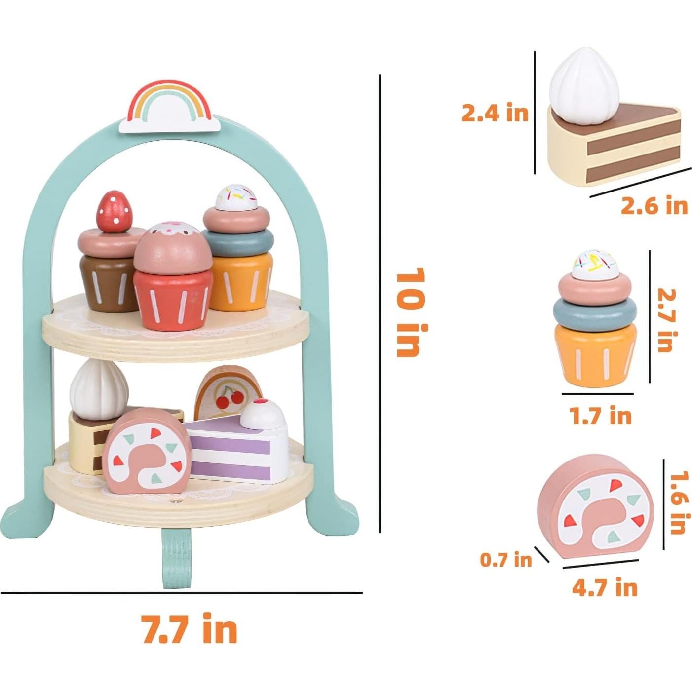 Juego de Comida de Postre de Madera MIKNEKE para Niños