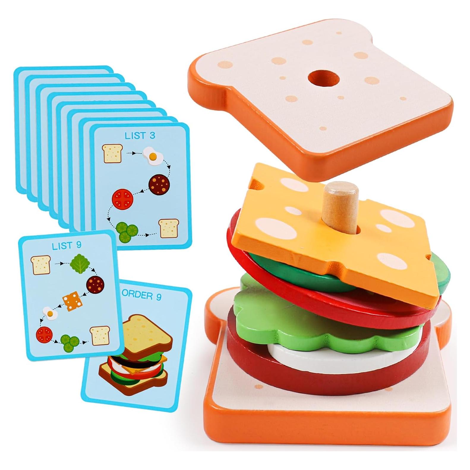 Juguete Educativo de Apilamiento Kizh Sándwich de Madera