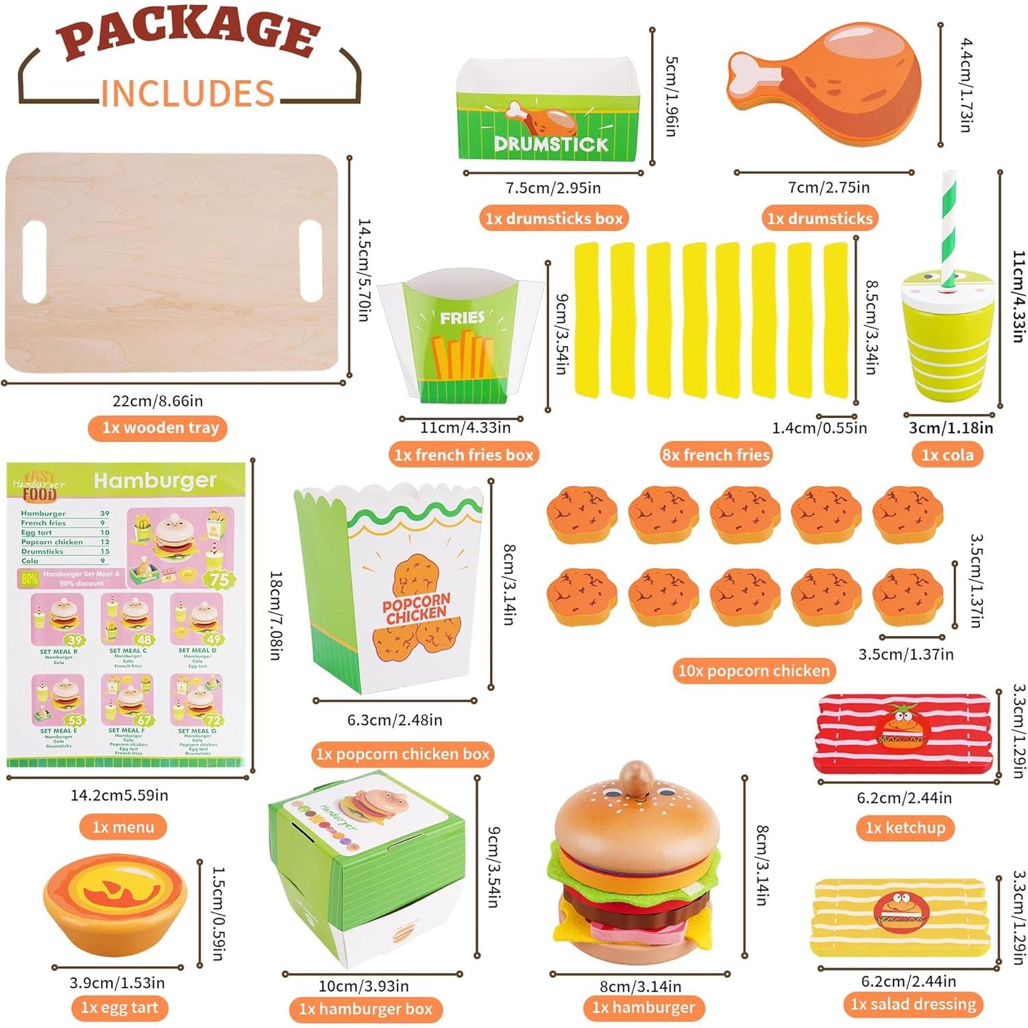 Set de Comida de Juego Montessori Melofaver 15.5x23 cm