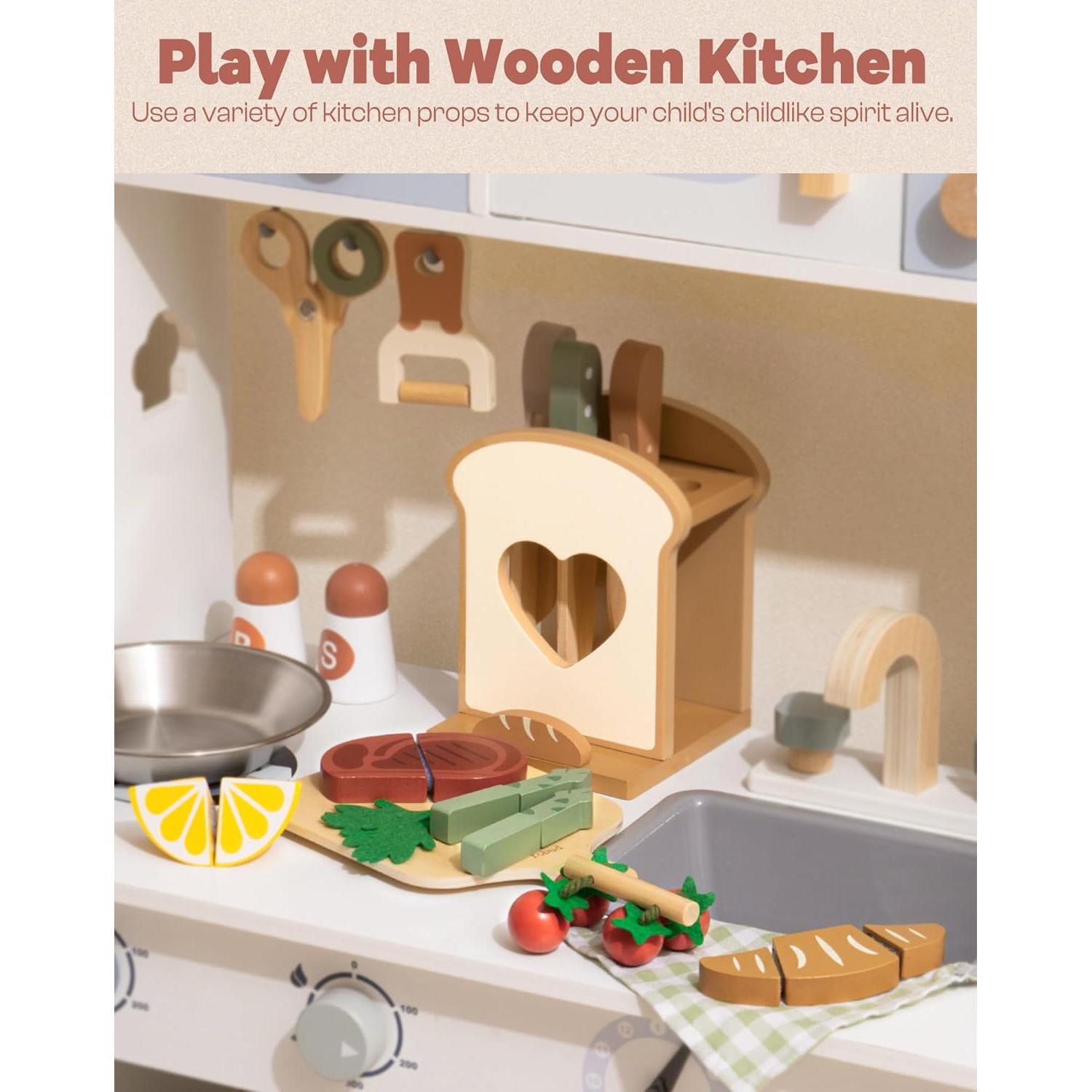 Set de cuchillos de cocina de madera ROBUD 16 piezas para niños