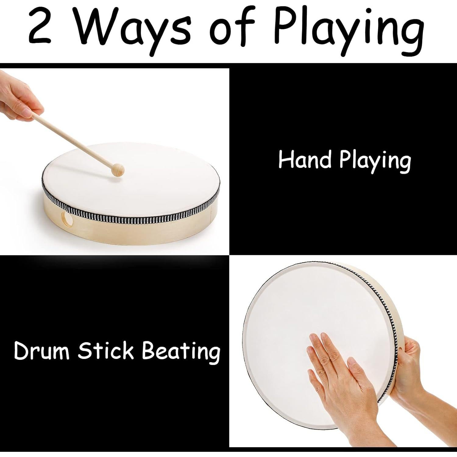 Juego de Tambores de Mano 4 Piezas Foraineam 30-15 cm