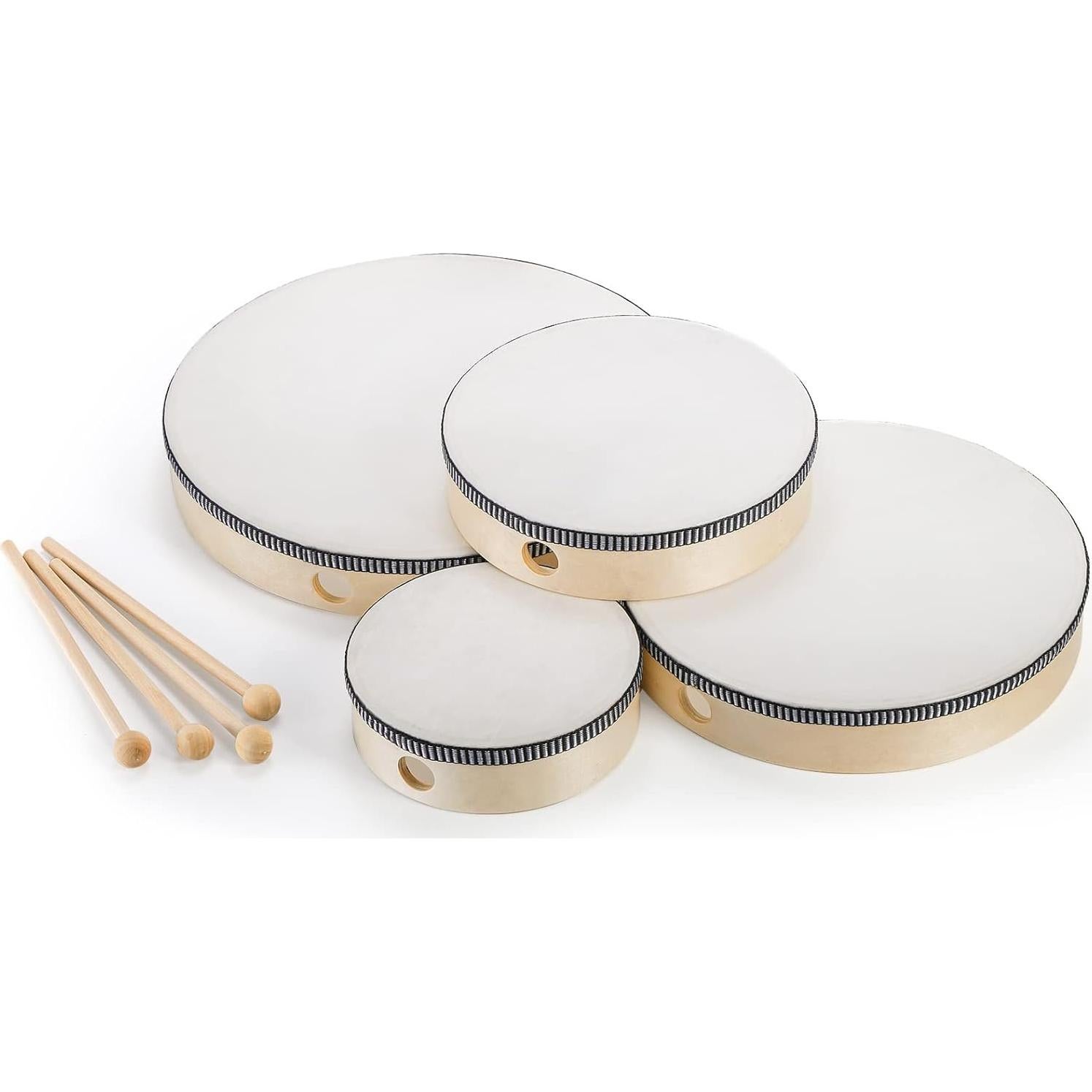 Juego de Tambores de Mano 4 Piezas Foraineam 30-15 cm