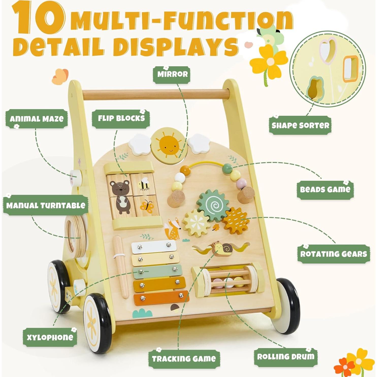 Andador de Madera labebe para Bebés con Centro de Actividades