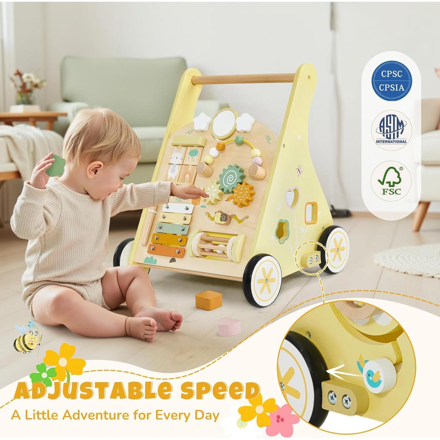 Andador de Madera labebe para Bebés con Centro de Actividades