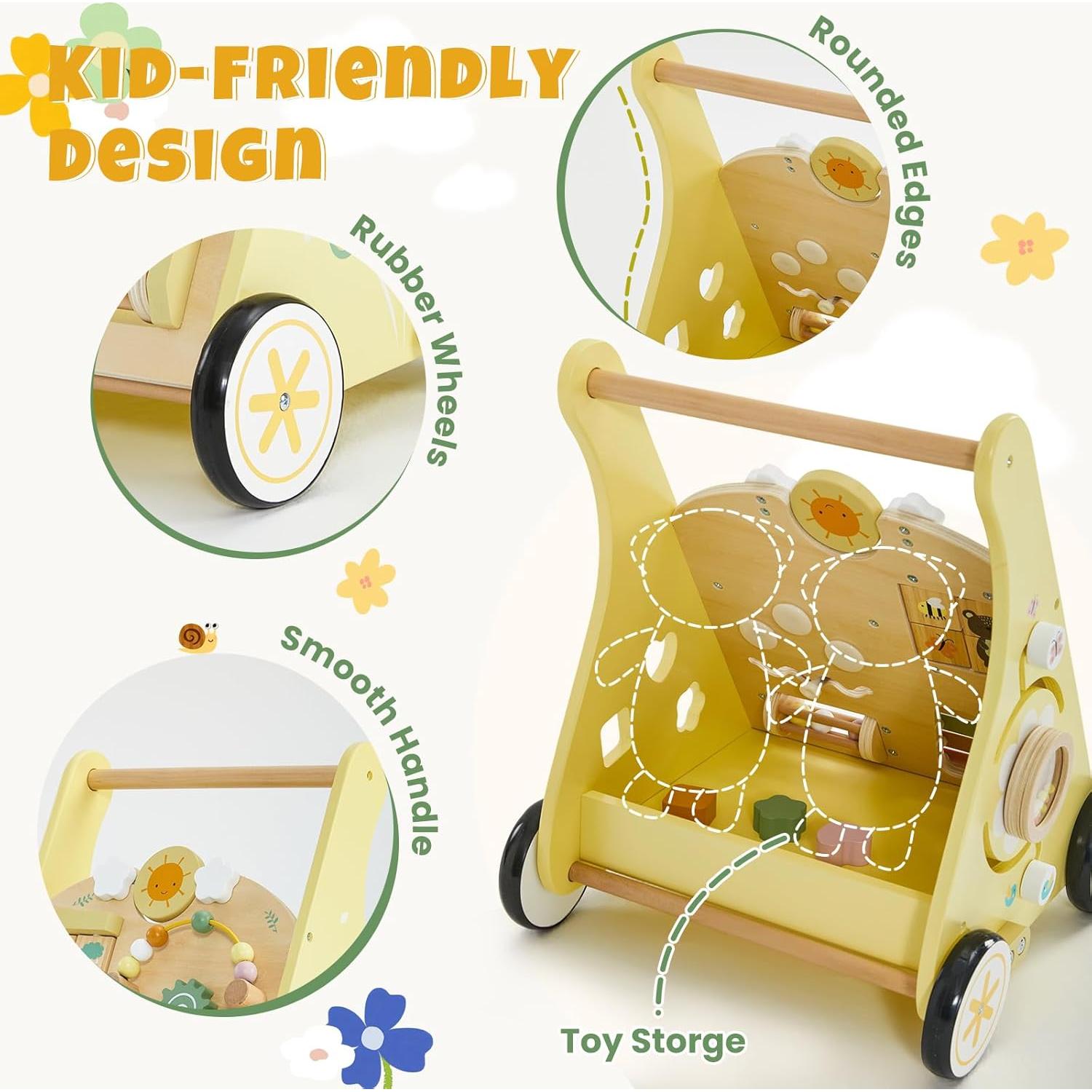 Andador de Madera labebe para Bebés con Centro de Actividades