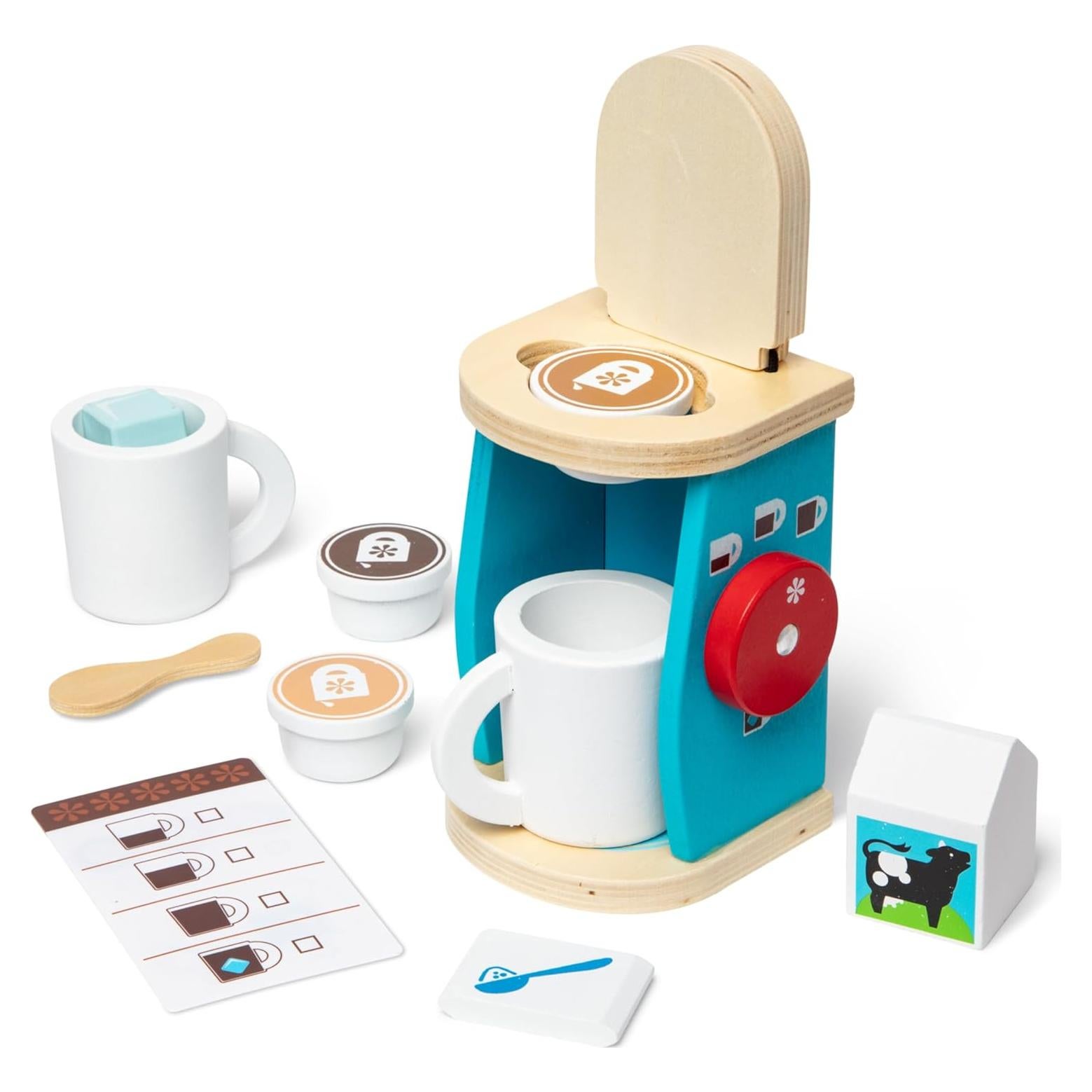 Set de Cafetera de Madera Melissa & Doug 11 Piezas Juego Infantil