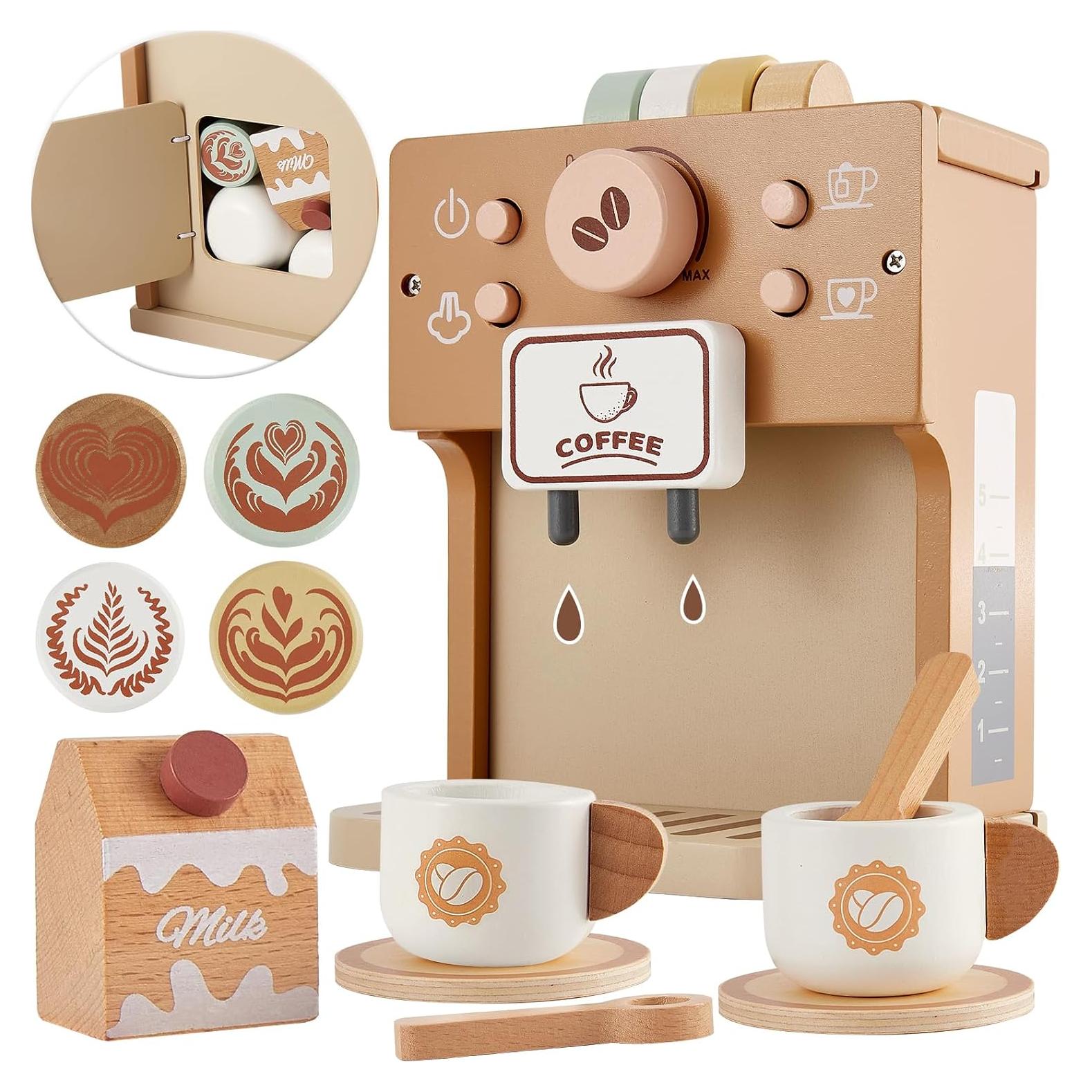 Juguete de Cafetera de Madera BUYGER para Niños 3+ Años