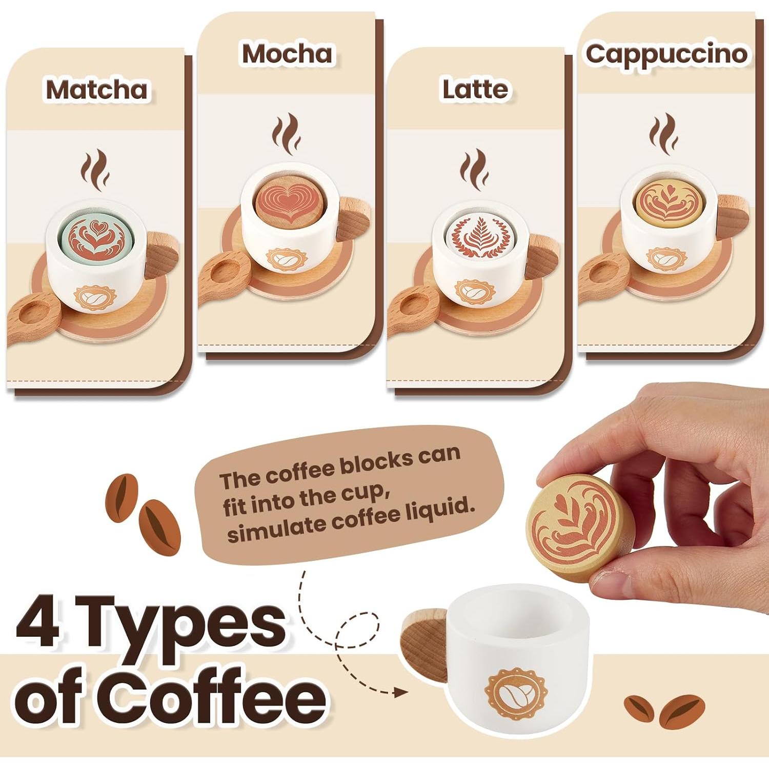 Juguete de Cafetera de Madera BUYGER para Niños 3+ Años