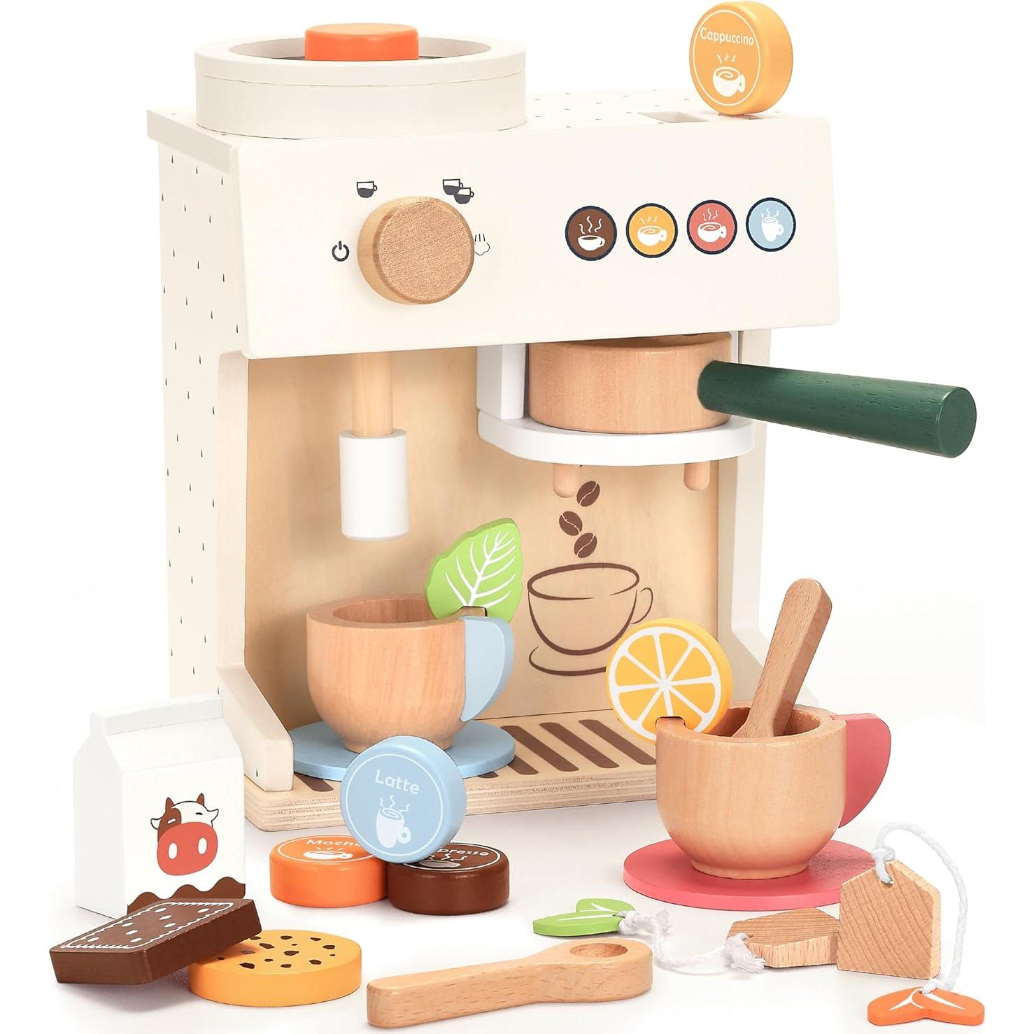 Juego de Rol Barista de Madera PairPear 18 Piezas para Niños