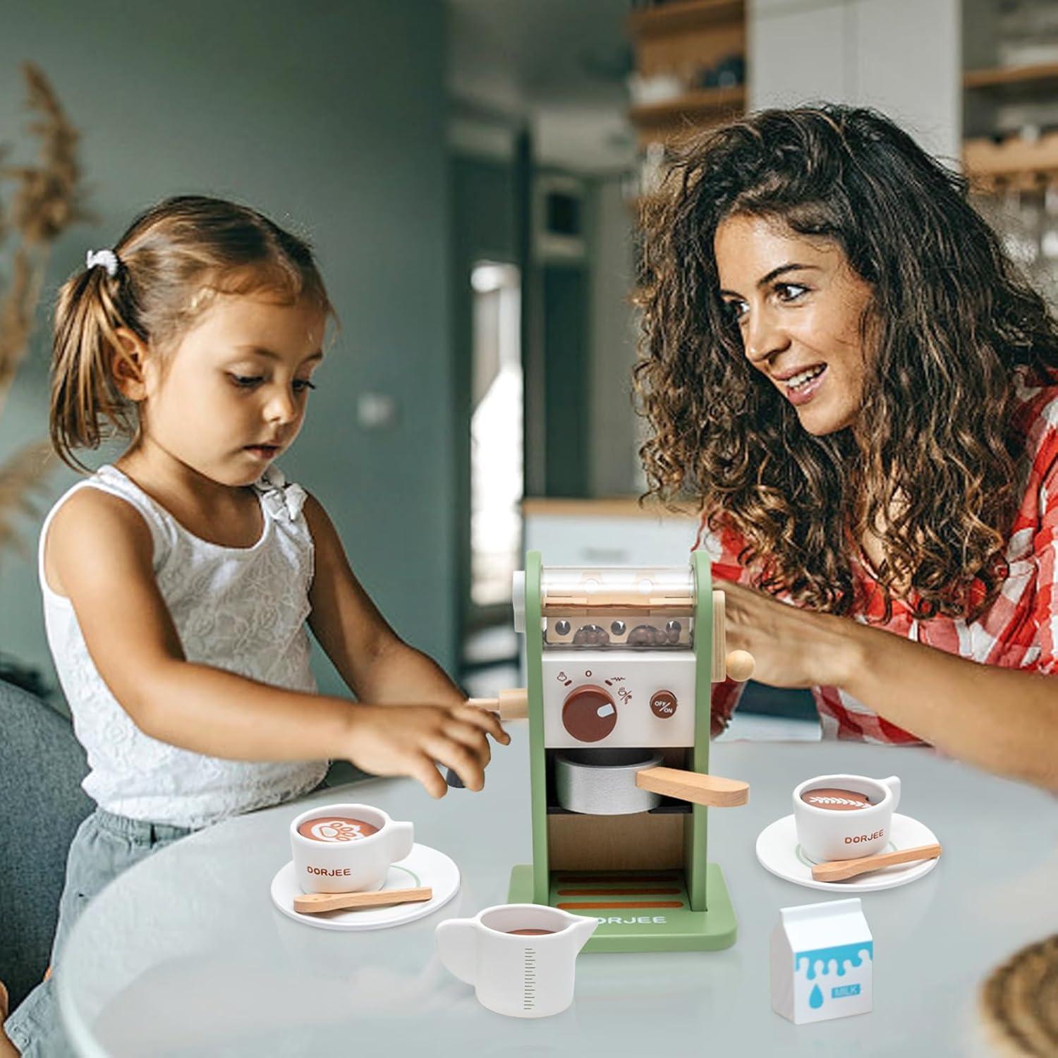 Juguete de Cafetera de Madera Smartwo 17 Piezas para Niños