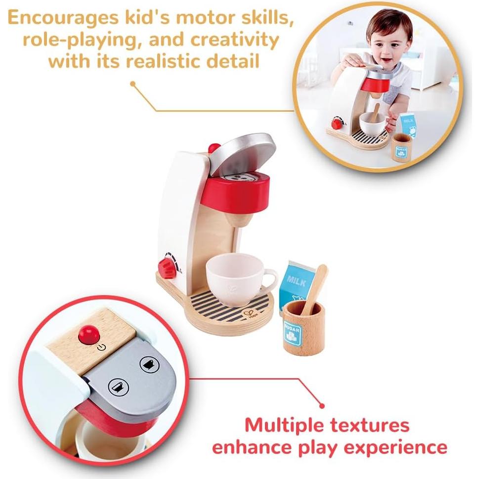 Juego de Cocina de Café Hape de Madera 6 Piezas para Niños