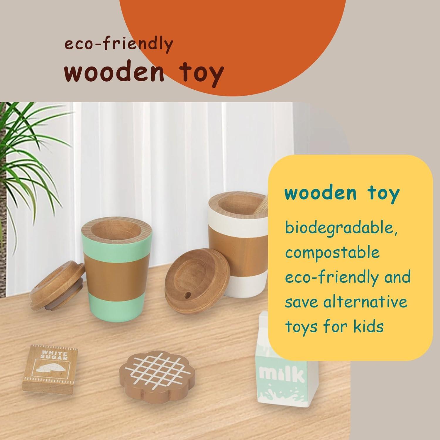 Juego de Taza de Café de Madera Woodenfun para Niños