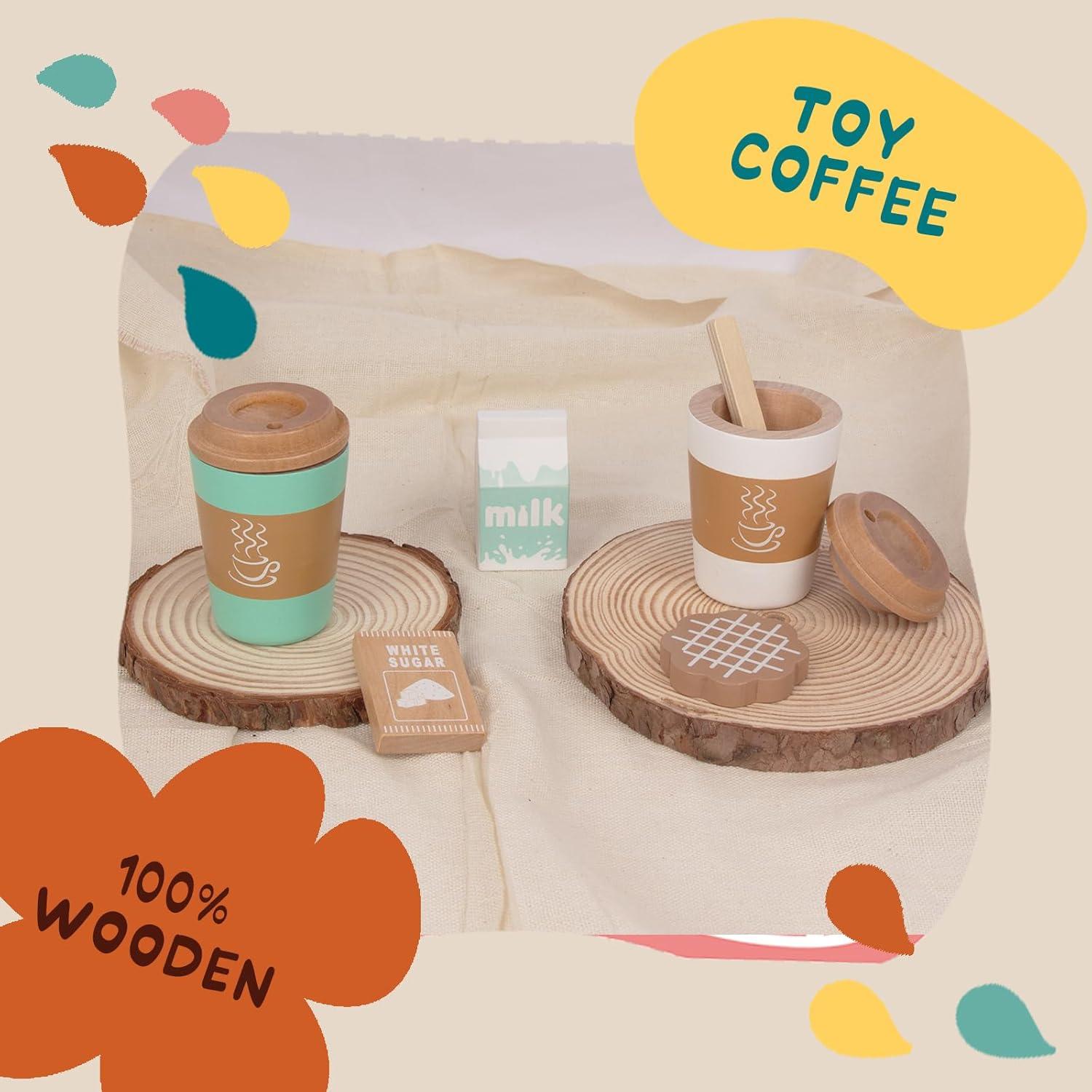 Juego de Taza de Café de Madera Woodenfun para Niños