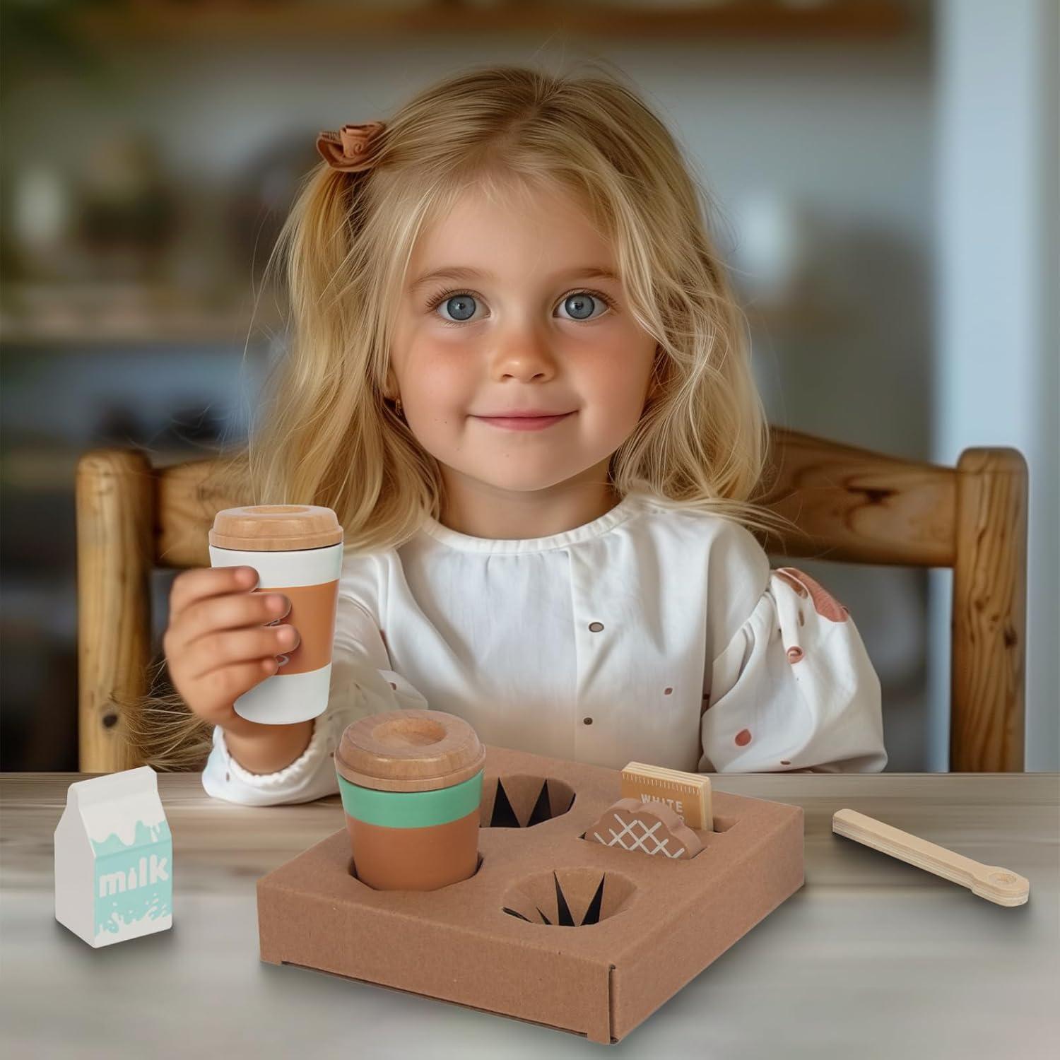 Juego de Taza de Café de Madera Woodenfun para Niños