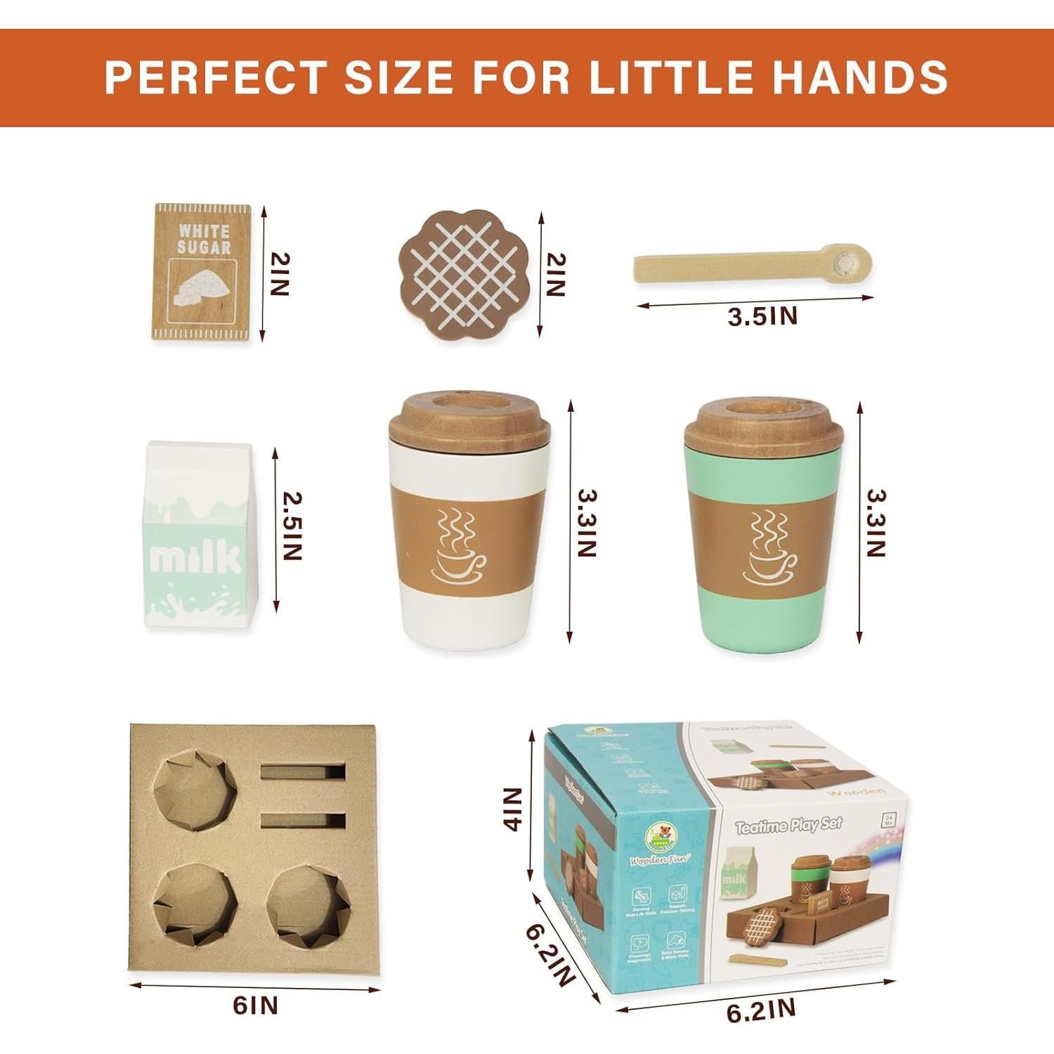 Juego de Taza de Café de Madera Woodenfun para Niños