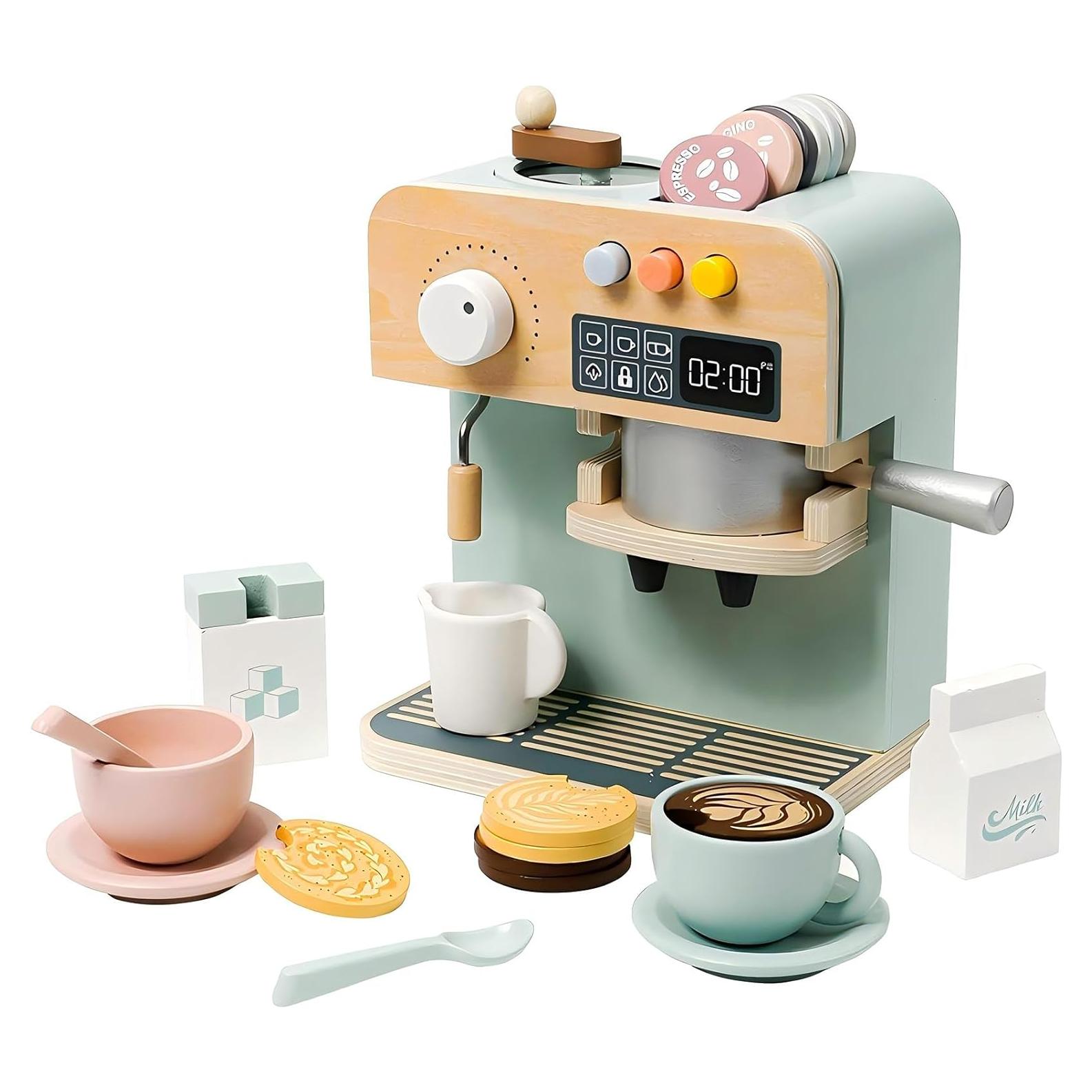 Juego de Cafetera de Madera Twood 23PCS para Niños 3-12 Años