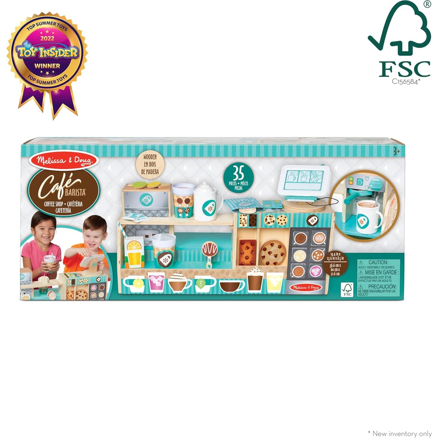 Cafetería de Madera Melissa & Doug 35 Piezas - Juego de Rol