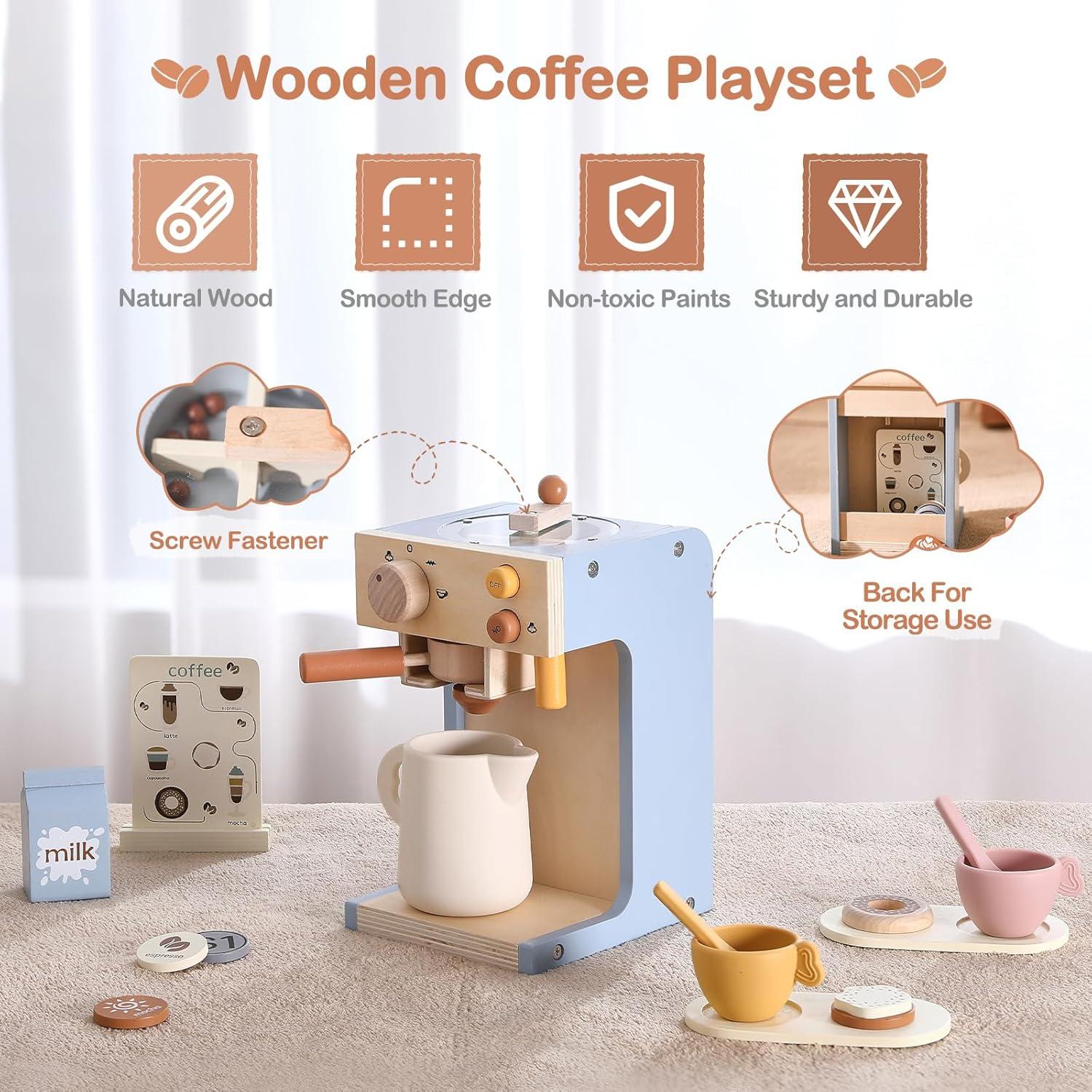 Juguete Cafetera de Madera EERKEOD para Niños 1.05 kg