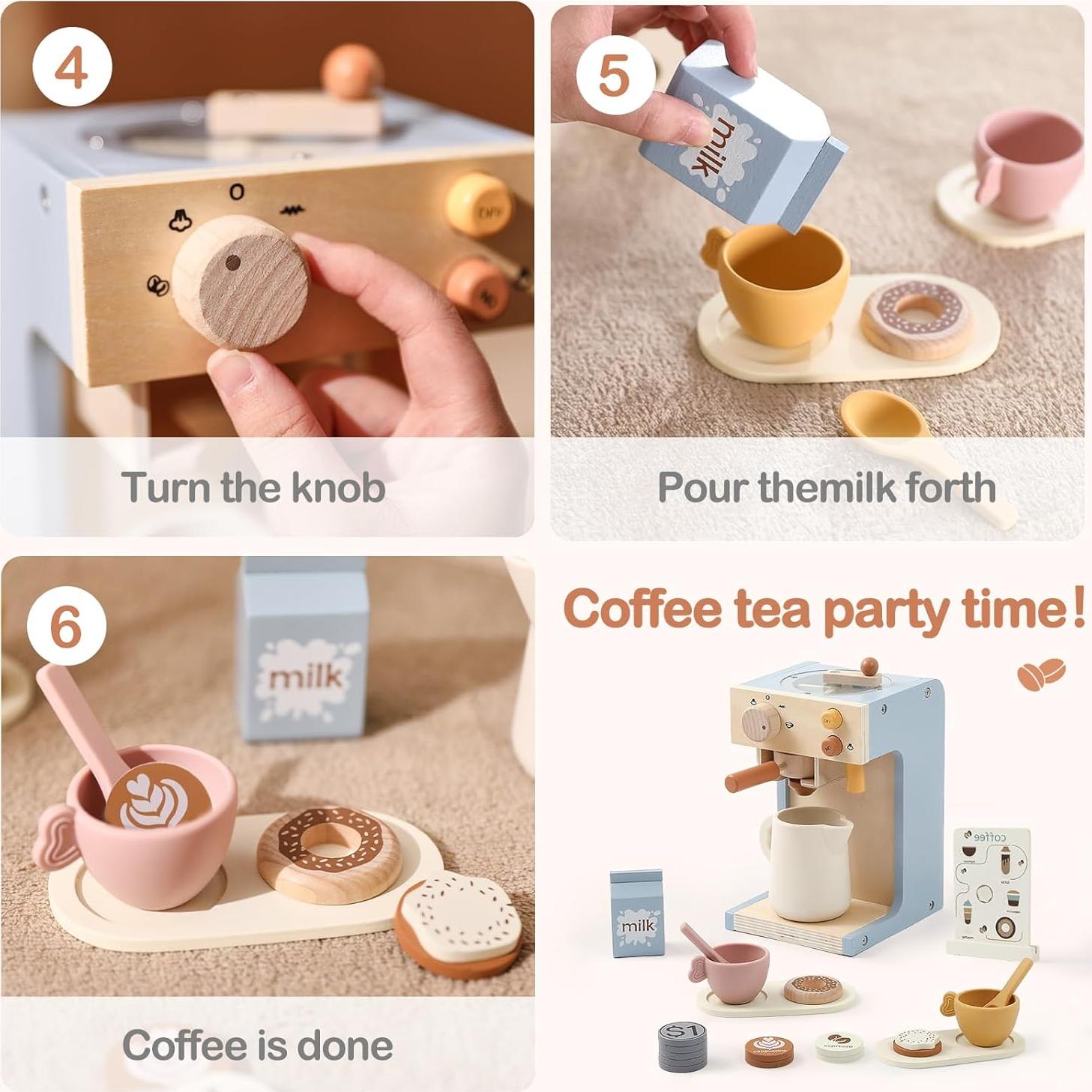 Juguete Cafetera de Madera EERKEOD para Niños 1.05 kg