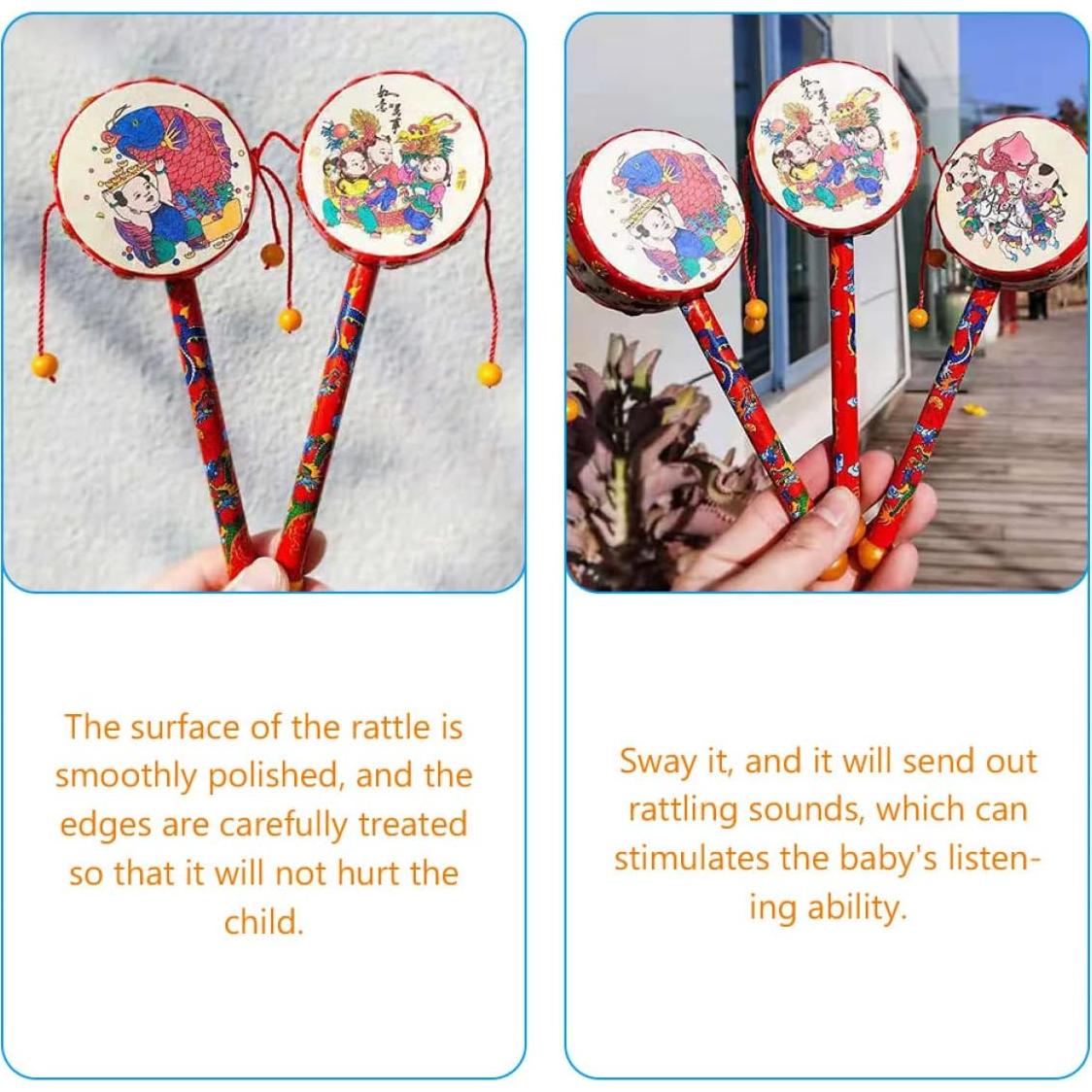 Tambor de Madera para Bebés Toddmomy 19x6 cm Juguete Sensorial