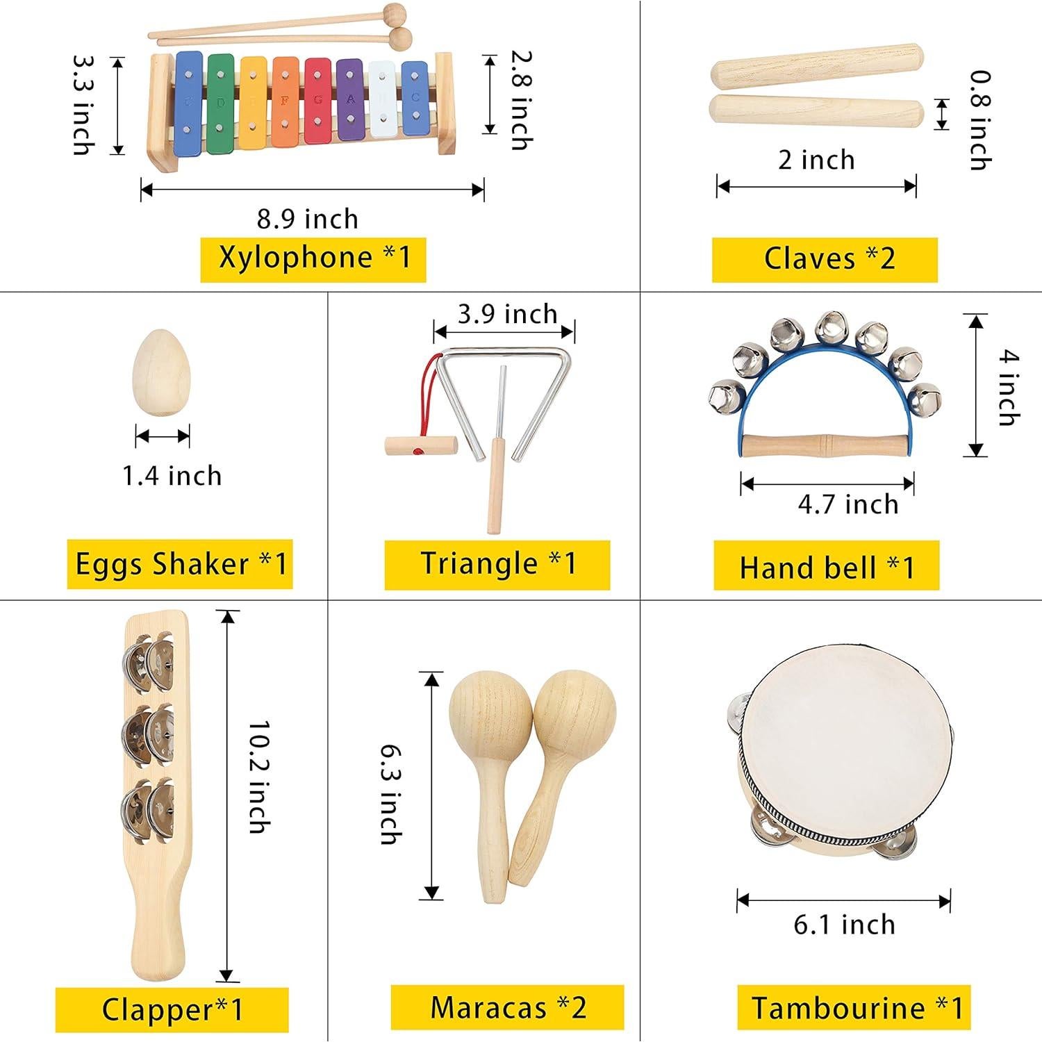 Conjunto de Instrumentos Musicales MUSICUBE 13 Piezas para Niños