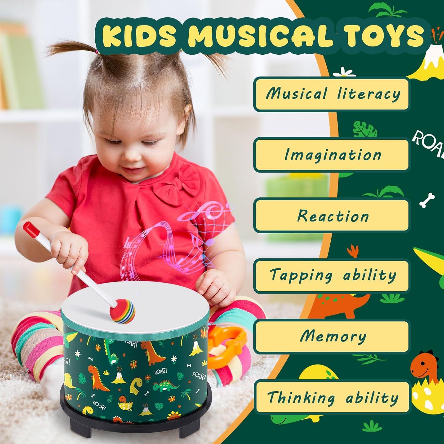 Batería de Suelo Boao para Niños 20.3 x 16.5 cm Dinosaurio