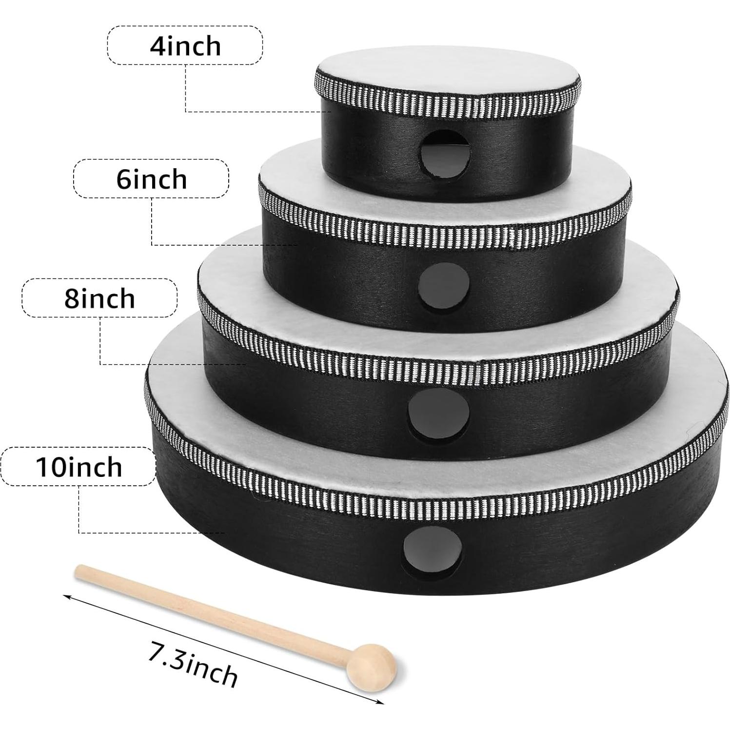 Conjunto de Tambores de Mano CertBuy 4 Pcs 10-25 cm