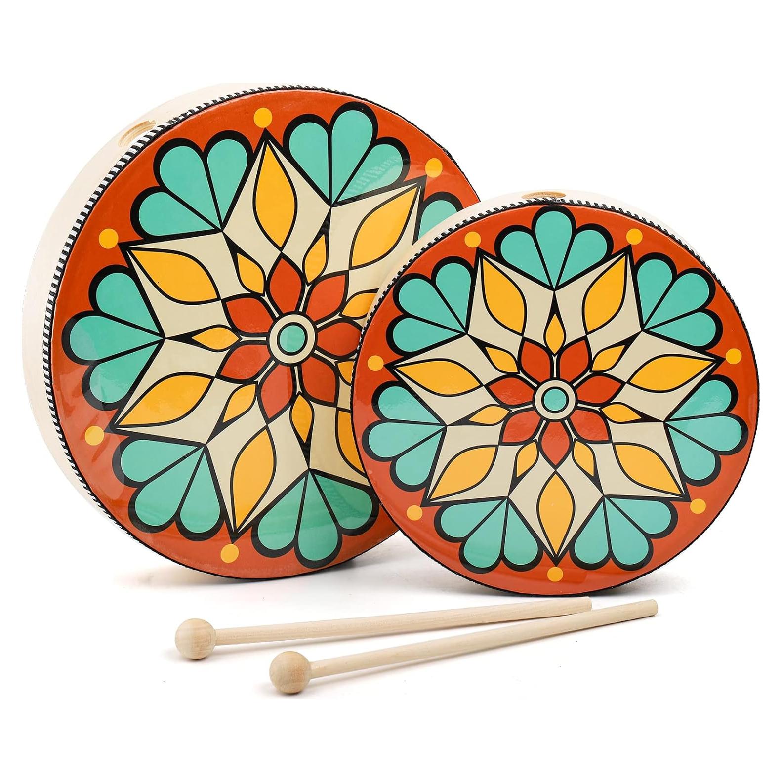 Conjunto de Tambores de Mano Foraineam 10" y 8" Multicolor