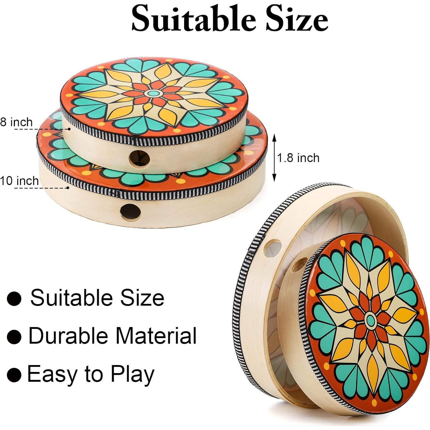 Conjunto de Tambores de Mano Foraineam 10" y 8" Multicolor