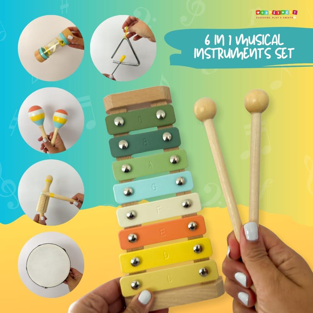 Set de Juguetes Musicales de Madera WoodsyNest para Niños