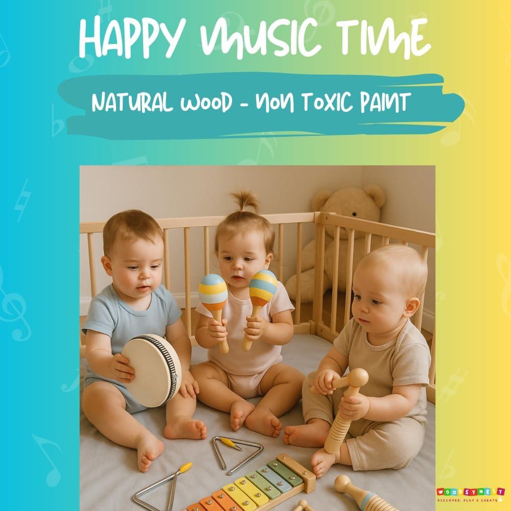 Set de Juguetes Musicales de Madera WoodsyNest para Niños