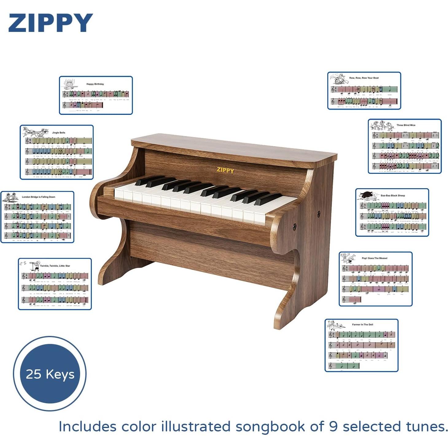 Piano Digital ZIPPY para Niños de Madera 25 Teclas
