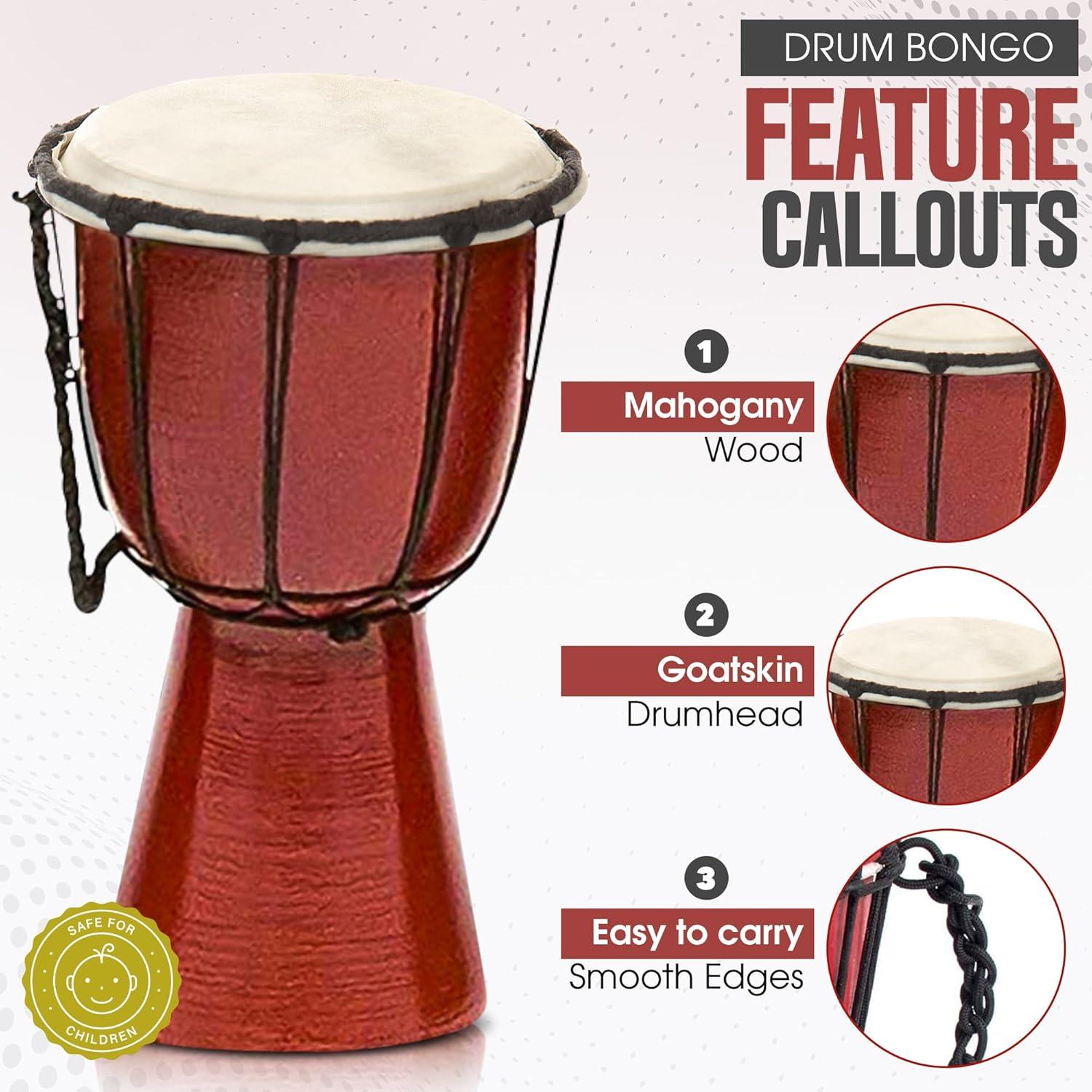 Tambor Djembe BND TOP 10.67x20.32 cm Piel de Cabra