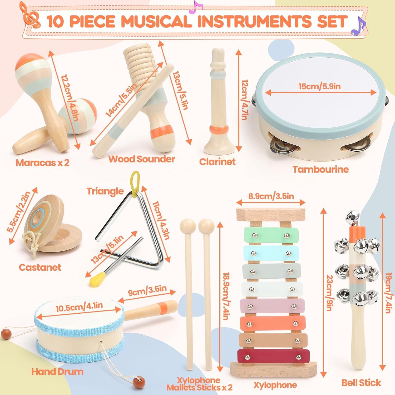 Instrumentos Musicales de Madera OFNMY para Niños 1-3 Años