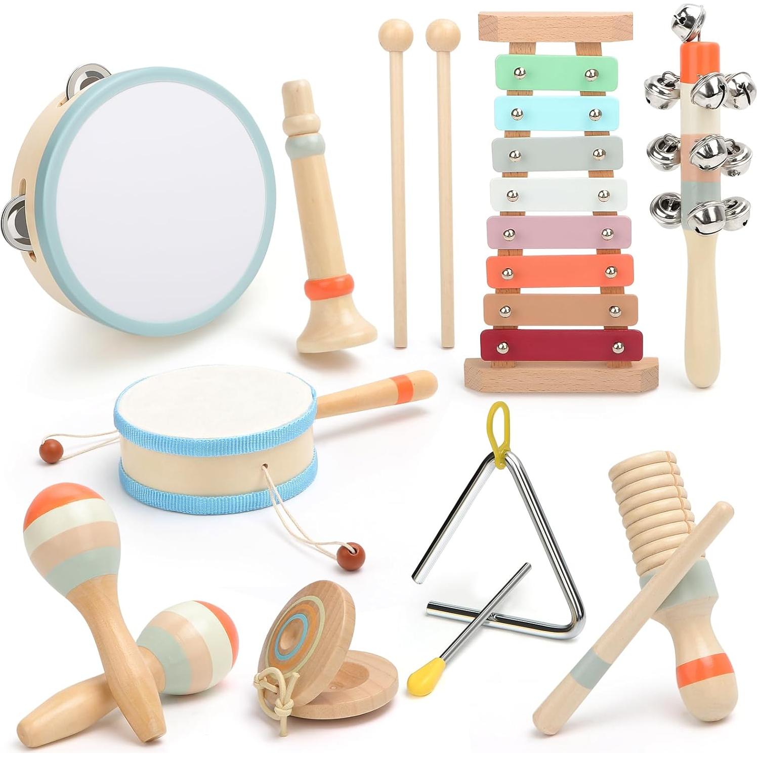 Instrumentos Musicales de Madera OFNMY para Niños 1-3 Años