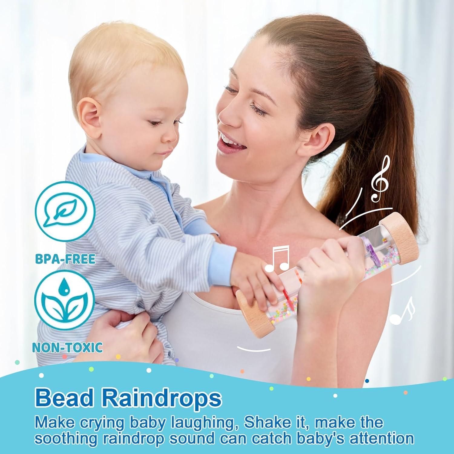 Juguetes Montessori KMTJT para Bebés 0-6 Meses - Sensoriales de Madera