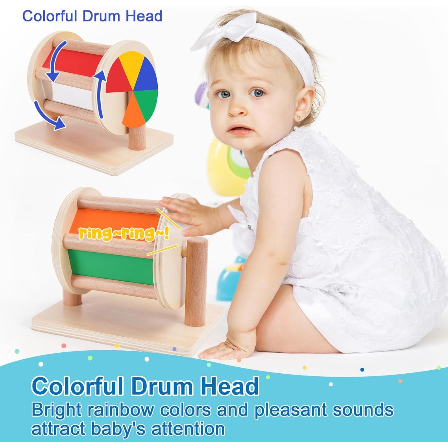 Juguetes Montessori KMTJT para Bebés 0-6 Meses - Sensoriales de Madera